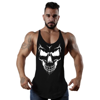 Regata Cavada Academia Musculação Masculina Fitness Caveira em Oferta na Shopee