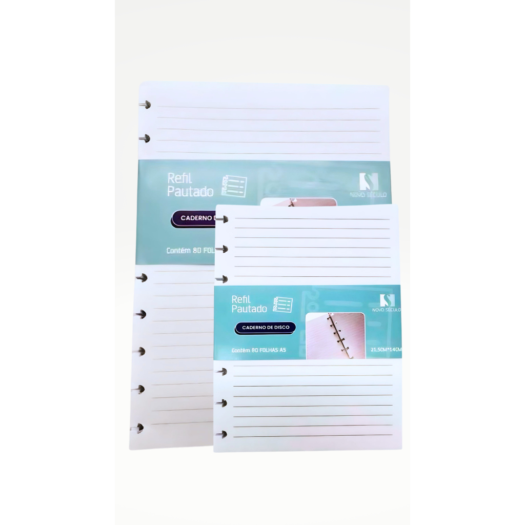 Refil de Folhas Caderno de Disco B5 A4 e A5 com 10 11ou 8 Furos folhas Pautadas em Oferta na Shopee