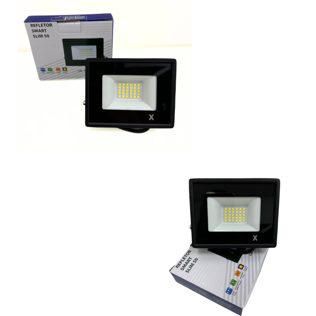 2 Refletor Led 50w SMD SMD Ilumimax Slim Bivolt Prova D'água IP65  Branco Frio 6500k