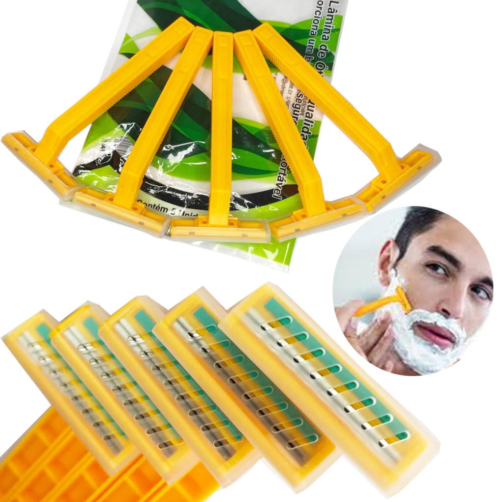 Aparelho De Barbear Barbeador Kit Com 5 Unidades Ótima Qualidade Corte Rápido Barba Pé Cabelo em Oferta na Shopee