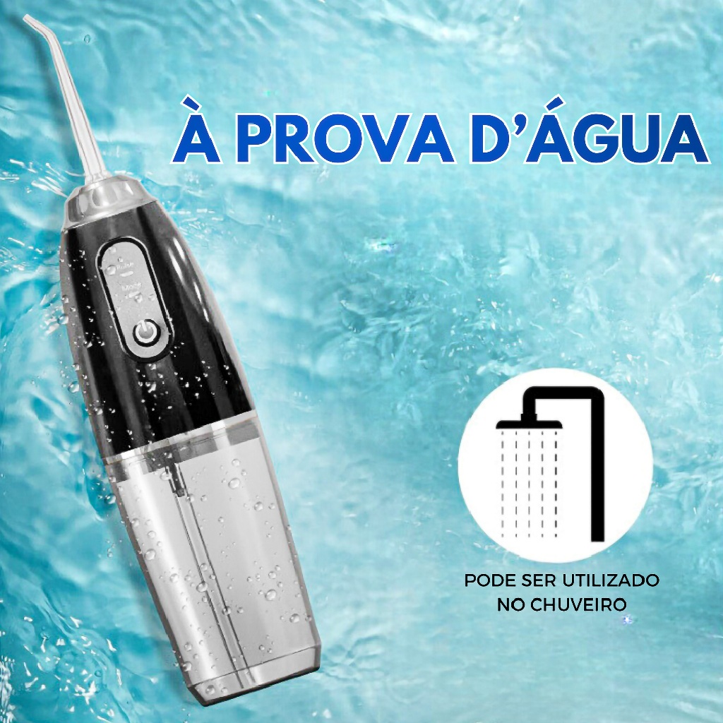 Irrigador Oral Dental Sem Fio Remoção de Placas Proteção Higiene Bocal IPX7 à Prova d'Água- A506