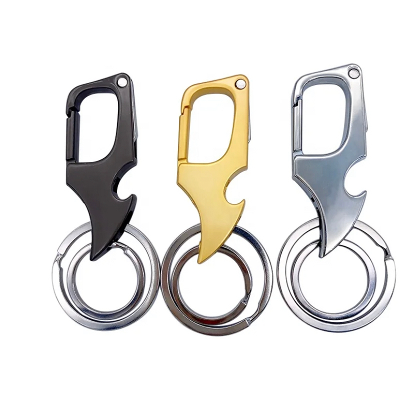 KIT 3 X CHAVEIROS com Canivete e Abridor de Garrafa Chumbo Metal Moto Pesca Camping