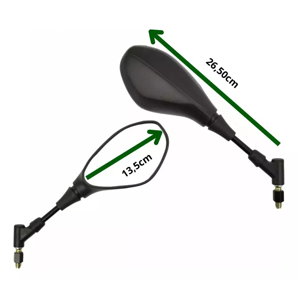 Par De Retrovisor Modelo Bmw Gs650 F800 Haste Longo Giro 360° HONDA/YAMAHA — imagem 2 de 2