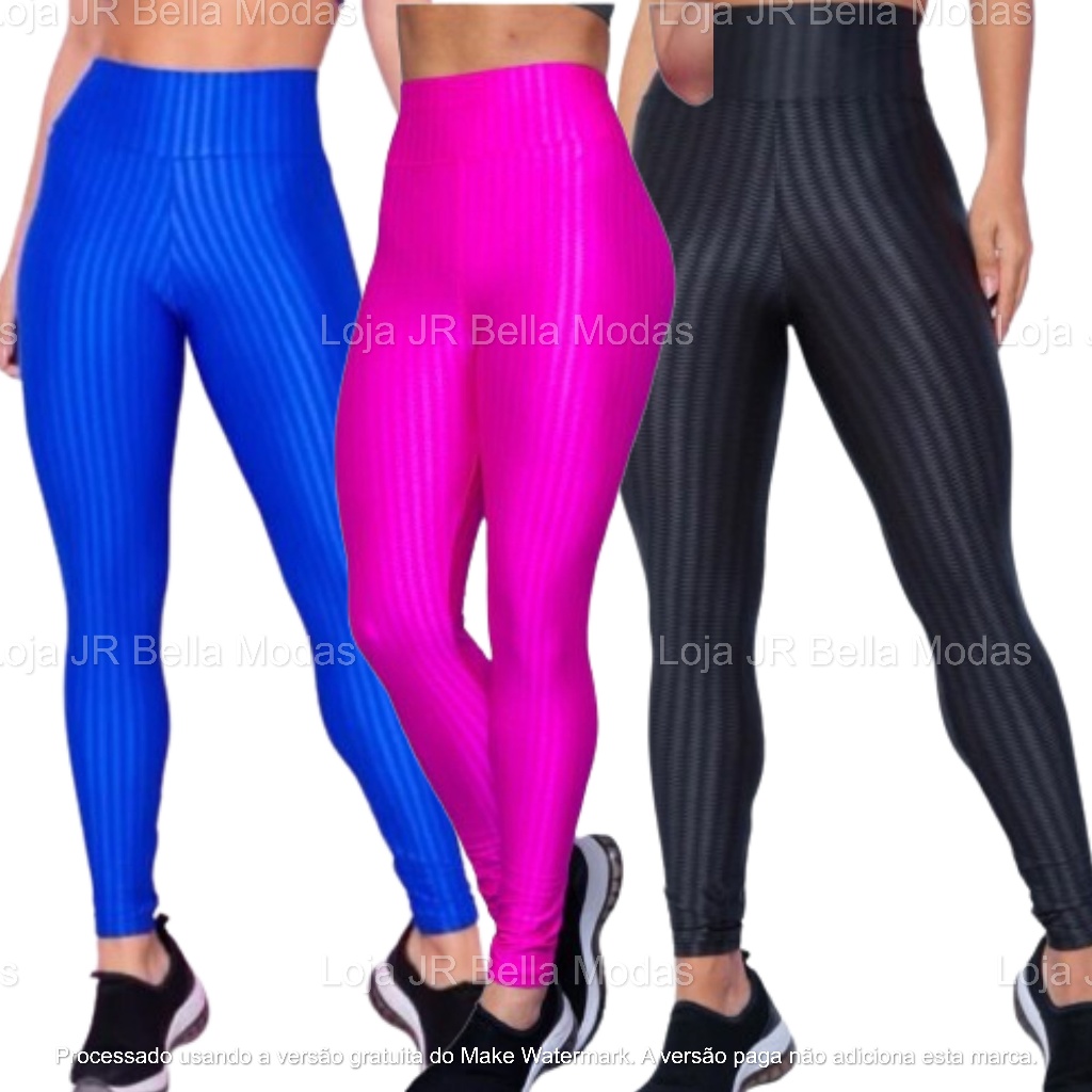 Calça Legging 3D Academia Cintura Alta NOVO