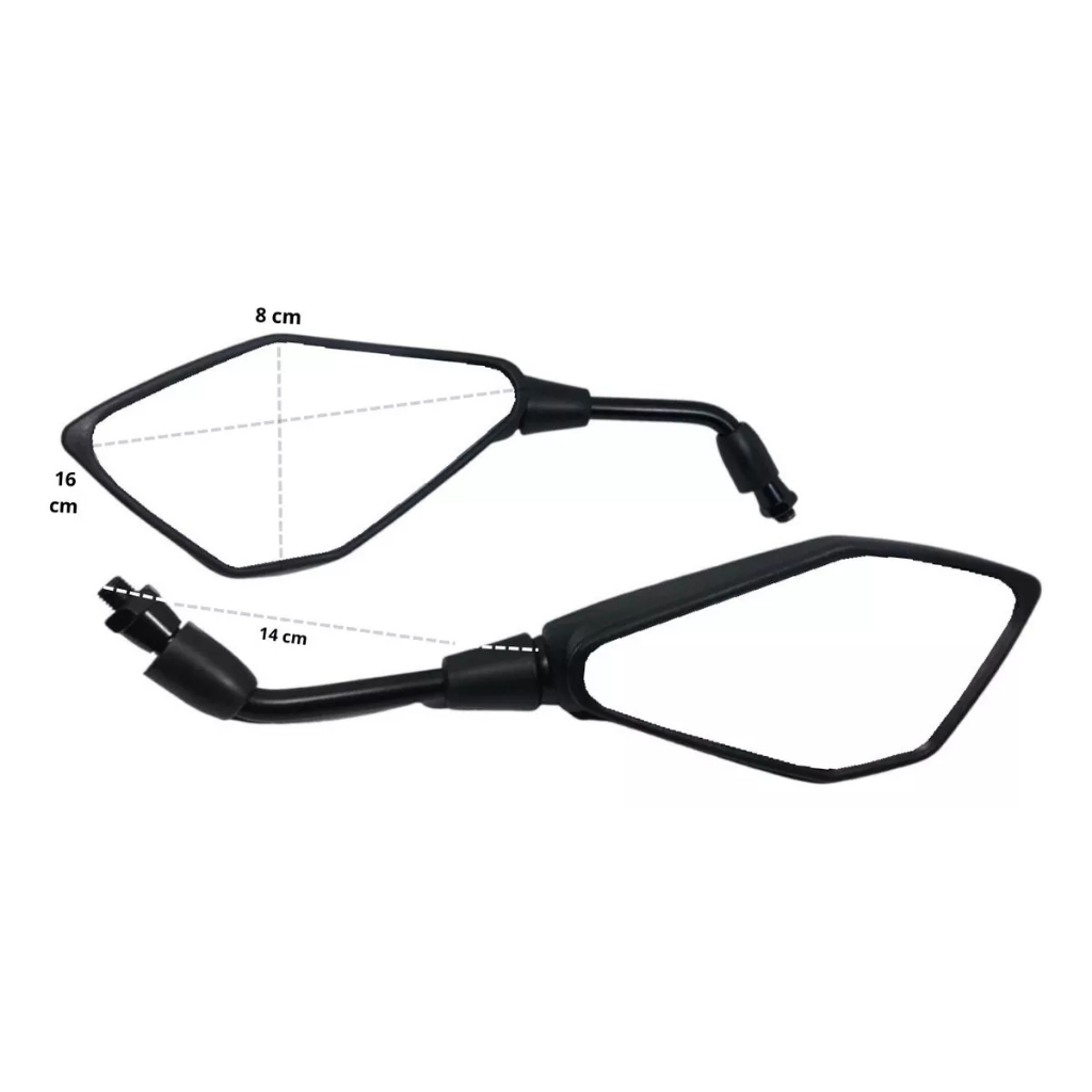 Par De Retrovisor Modelo Kawasaki Z400 Haste Fixa Longa Rosca Yamaha — imagem 2 de 2
