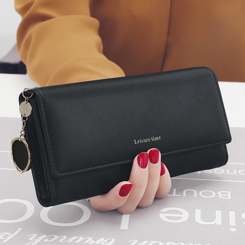 Carteira Comprida Multiuso Feminina / Porta-Cartão com Fivela / Bolsa Fashion para Mulhere...