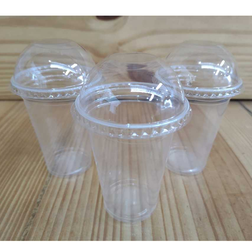 200 un Copos Plásticos 250 ml PP c/ Tampa Bolha Sem Furo PET Reforçada