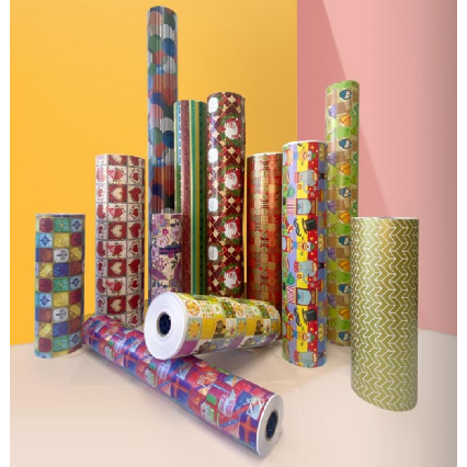 Papel De Presente Bobina 40 Cm X 100 M Couchê