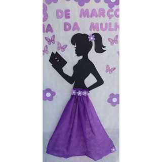 Silhueta dia da Mulher em E.V.A e Saia em TNT em Oferta na Shopee