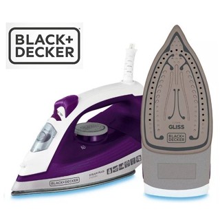 Ferro De Passar Roupas à Vapor Black+Decker Steam Plus 1200W Ceramic Gliss FX2500-BR Roxo/Branco