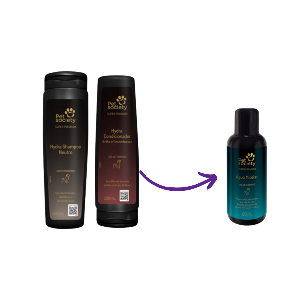 1 Shampoo Neutro 1 Condicionador 1 Água Micelar Pet Society em Oferta na Shopee