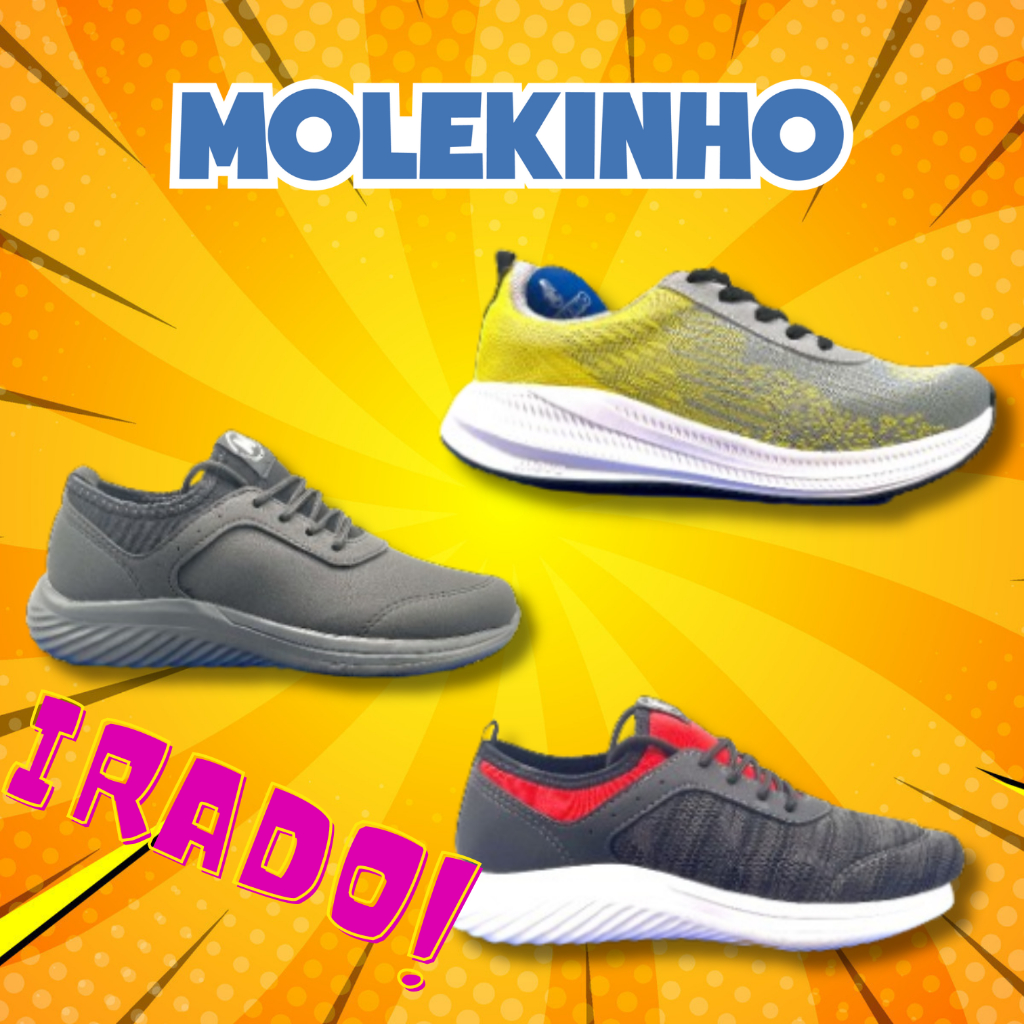 Tênis Infantil Menino Molekinho Juvenil Esportivo Confortável