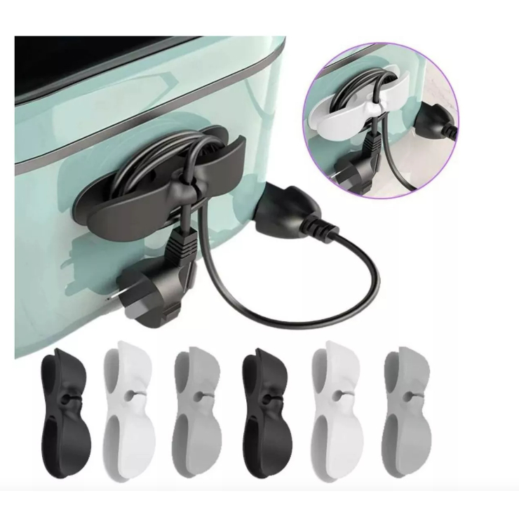 Kit 4 Organizador De Cabos e Fios em Silicone Clipes Organização em Oferta na Shopee