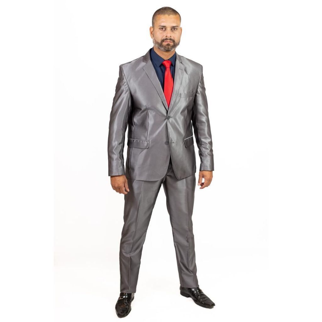 Terno Encerado Poliviscose Chumbo Grafite- brilhante - promoção