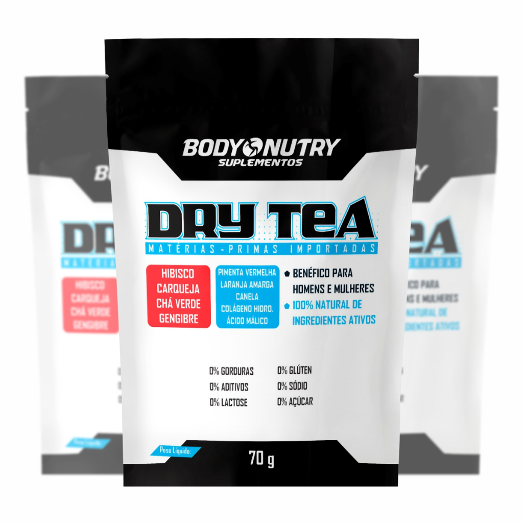 3X Chá Detox - Dry Tea, 210g  - Body Nutry em Oferta na Shopee