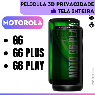 Película de Vidro 3D Privacidade Para Motorola Moto G6 / G6 Play / G6 Plus / Protetor Anti Espião Curioso