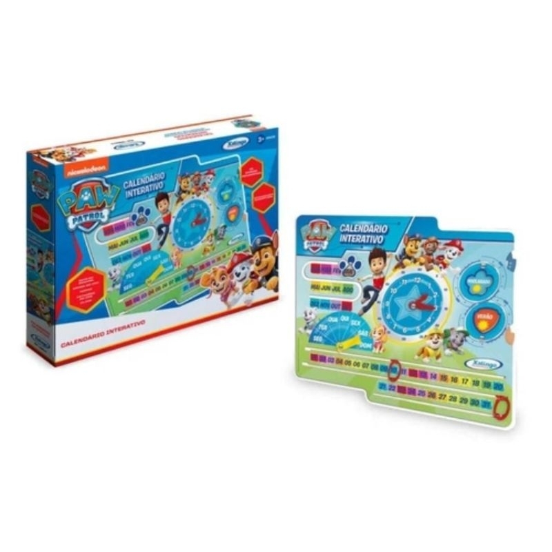 Relógio e Calendário Interativo Patrulha Canina Xalingo