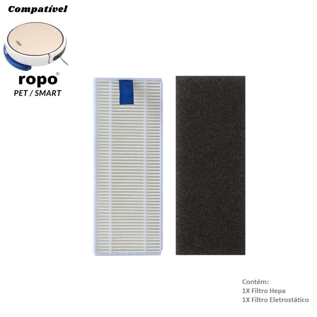 Filtro Hepa Com Filtro Eletrostático Compatível Com Aspirador Isweep X3, Ropo Smart e Ropo Pet