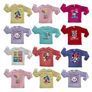 Kit 5 Camiseta Infantil Manga Longa Menina Feminino 100% Algodão Inverno 2 à 8 Anos em Oferta na Shopee