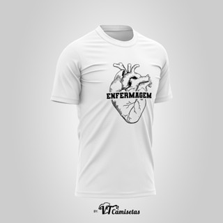 Enfermagem Coração Camisetas Faculdade Universidade Camisa Universitária Sob Encomenda