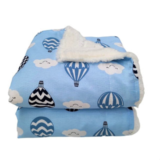 MANTA PARA BEBÊ, DUPLA FACE TECIDO TRICOLINI COM MANTA SHERPA CARNEIRINHO, MEDIDA 95x75cm em Oferta na Shopee