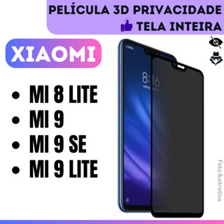 Película de Vidro 3D Privacidade Para Xiaomi Mi 8 Lite / Mi 9 / Mi 9 SE / Mi 9 Lite / Protetor Anti Espião Curioso