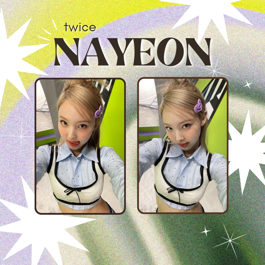TWICE - Nayeon, set 2 Photocards Fanmade frente e verso, Set Talk that Talk