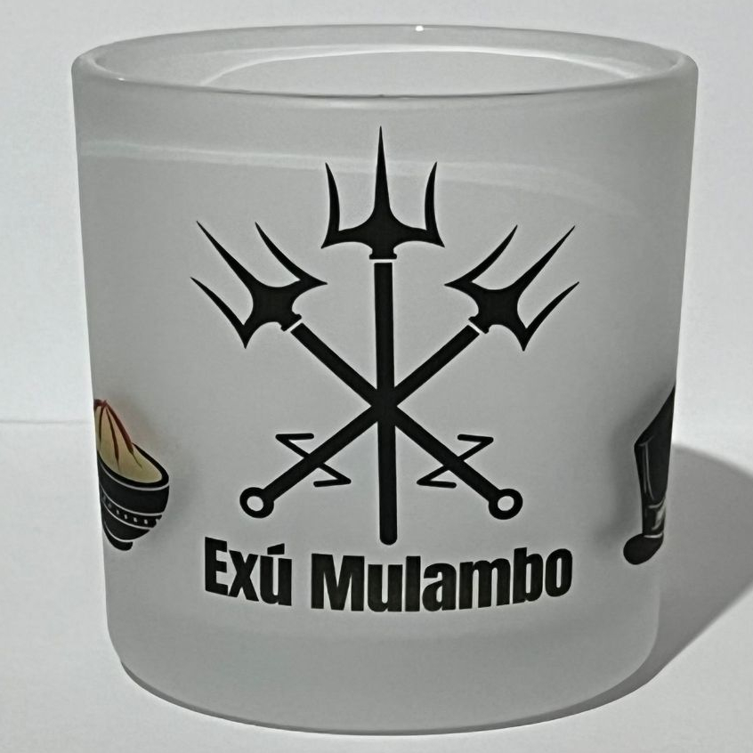 COPO DE BEBIDA E WISKY EXÚ MULAMBO 260ML VIDRO JATEADO FOSCO
