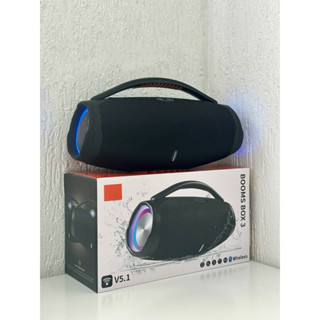 Caixa de som grande BOMBOX 3 35cm com led portatil 80w radio fm e bluetooth