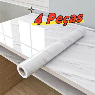 4 Unidades Papel De Parede Painel Autoadesivo Marmore Usável Em Fogão/Armário/Porta Inovação Com Filme Lavavel Promoção em Oferta na Shopee