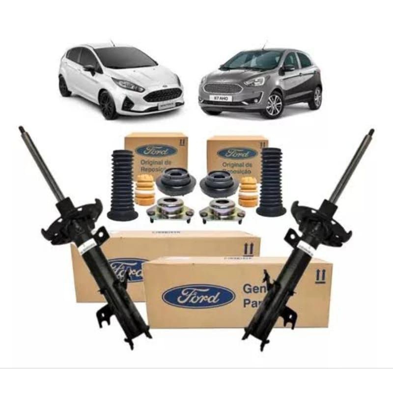 2 amortecedor do New fiesta dianteiro com kits em Oferta na Shopee