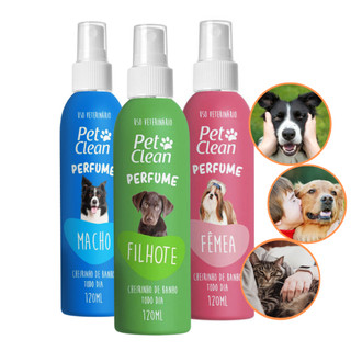 Perfume para Cachorro e Gatos Macho Fêmea e Filhote Perfume Gostoso Cheiro 120mL - Pet clean