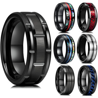 Anel Masculino Preto Prata de Aço Inox Negro Moderno Motoqueiro
