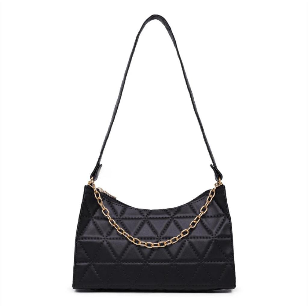 Bolsa Feminina Alça Transversal Pequena Básica-De Ombro-Couro Sintético