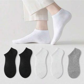 KIT6 E 12 PARES Meia FEMININA Cano Curto Branco e Preto Basica 35-40