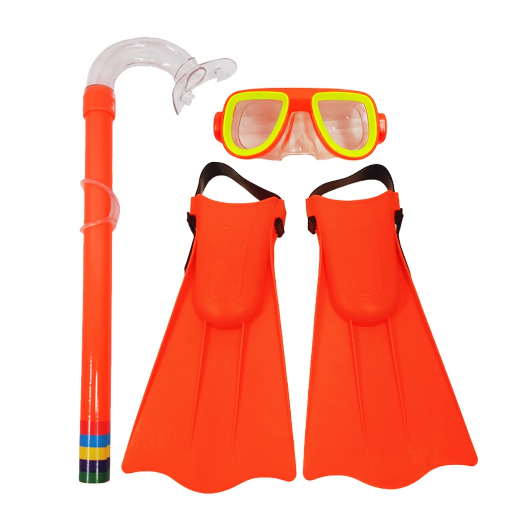 Kit Para Mergulho Completo Infantil Com Máscara Snorkel Pé De Pato Natação Lazer Piscina Parque