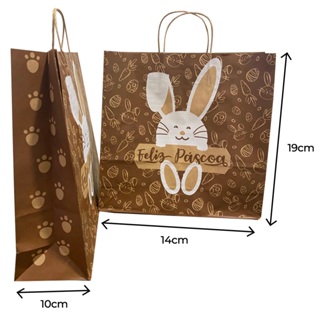 Sacola Kraft Páscoa  PP ( 14x10x19 - 30unid  )  Direto da Fábrica Código ( PP - P5  ) em Oferta na Shopee