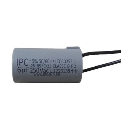 Capacitor Para Ventilador 2 Fios 6uf 250vac 50/60hz Ipc em Oferta na Shopee