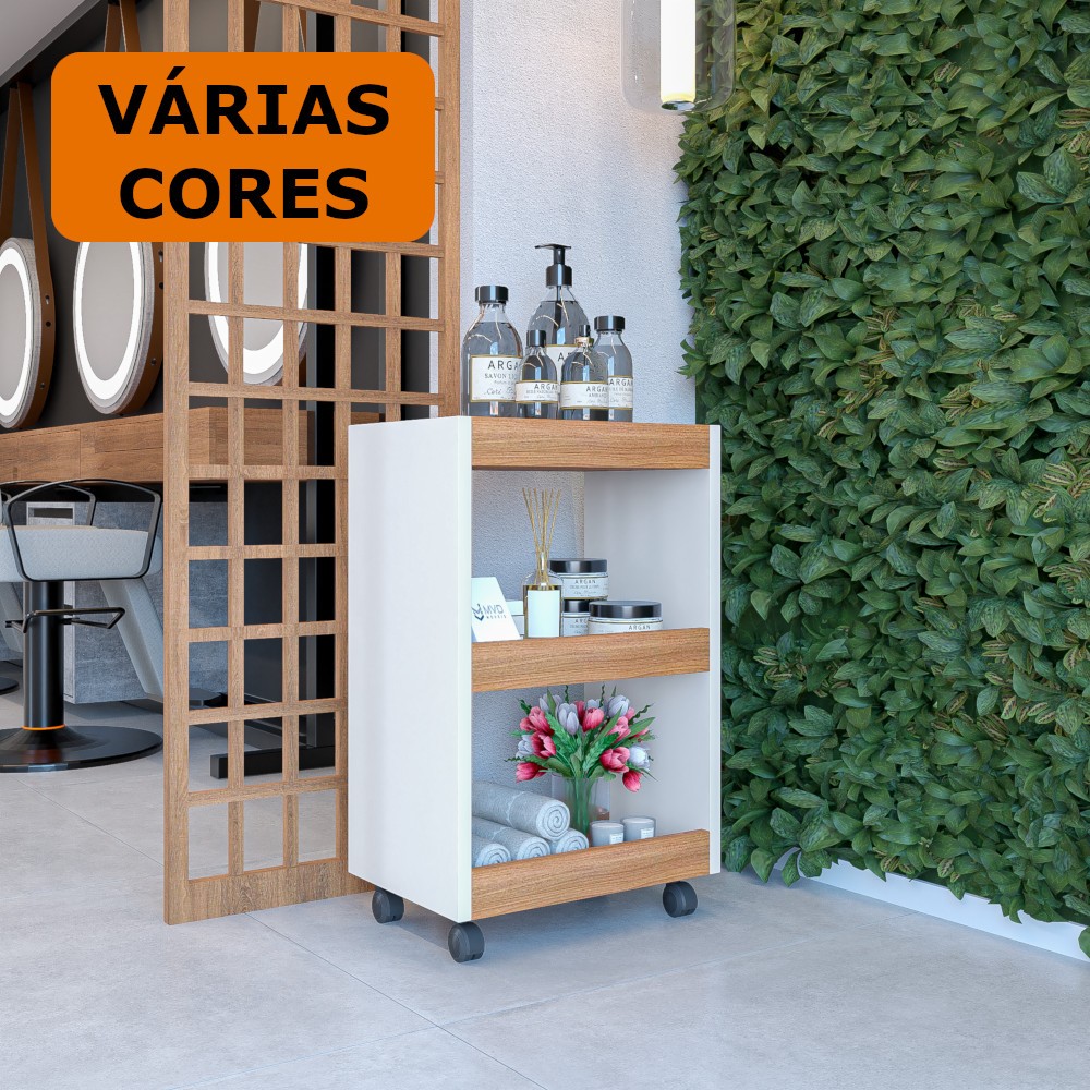 Carrinho Multiuso Aparador Salão Beleza Manicure Com Rodízios Giratórios Várias Cores MVD Móveis em Oferta na Shopee