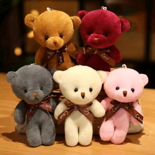 Kit 12 Chaveiros com Pingente Ursinho Urso de Pelúcia 12cm