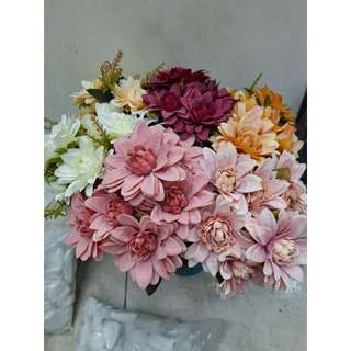 Buque de Dalia Artiflcial flores e plantas _R92854 em Oferta na Shopee