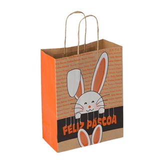Sacola Kraft Páscoa N.01 ( 18x10x22 - 30unid ) Direto da Fábrica ( P6 N.01 ) em Oferta na Shopee