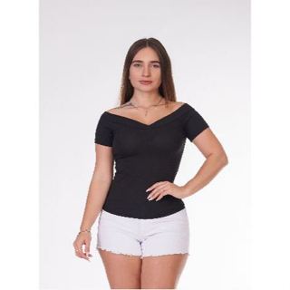 Blusinha Feminina Basica Canelada Com Bojo Elastano
