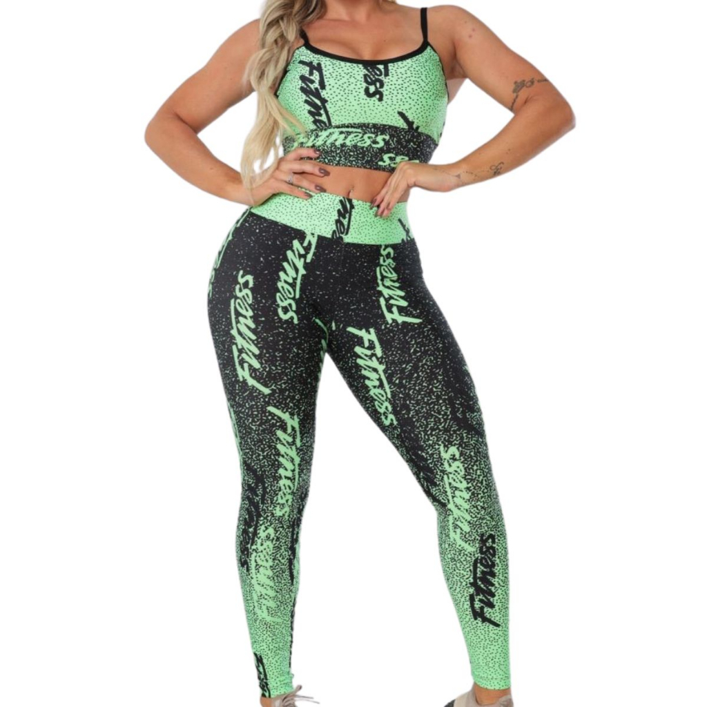 Conjunto DEGRADE Fitness Academia Legging  + Top com Bojo Removível em Oferta na Shopee