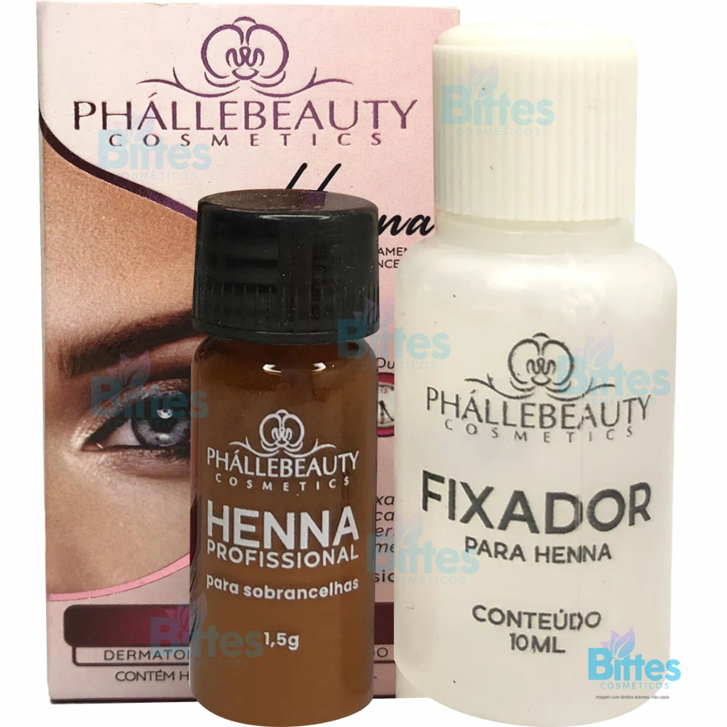 Henna Para Sobrancelhas Preto Phálebeauty Cosmeticos Profissional Alta Fixação