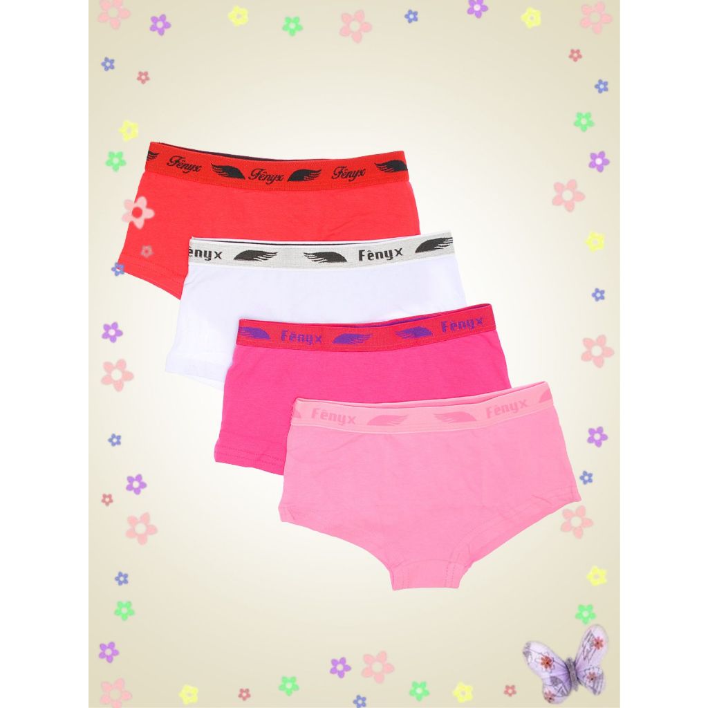 Calcinha Boxer Shortinho Cuequinha Infantil Feminina Linda e Confortável - Kit com 12 peças - Ref 29
