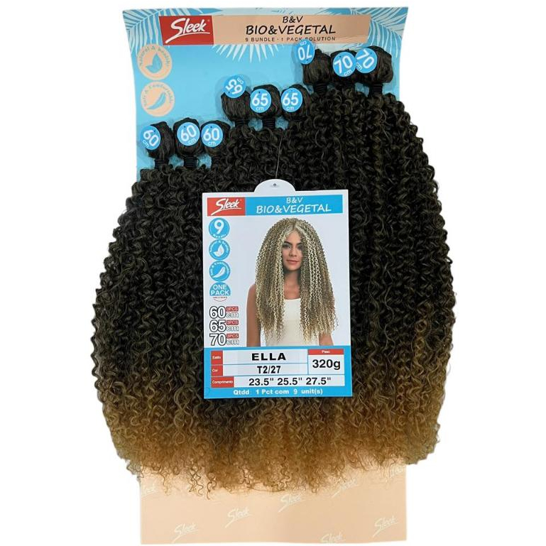 Cabelo Bio Vegetal Ella Sleek 320g 9 Telas em Oferta na Shopee