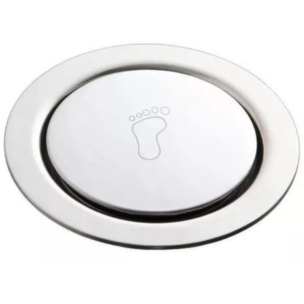Ralo Click Cromado Inteligente 100mm Redondo Inox Banheiro Lavanderia