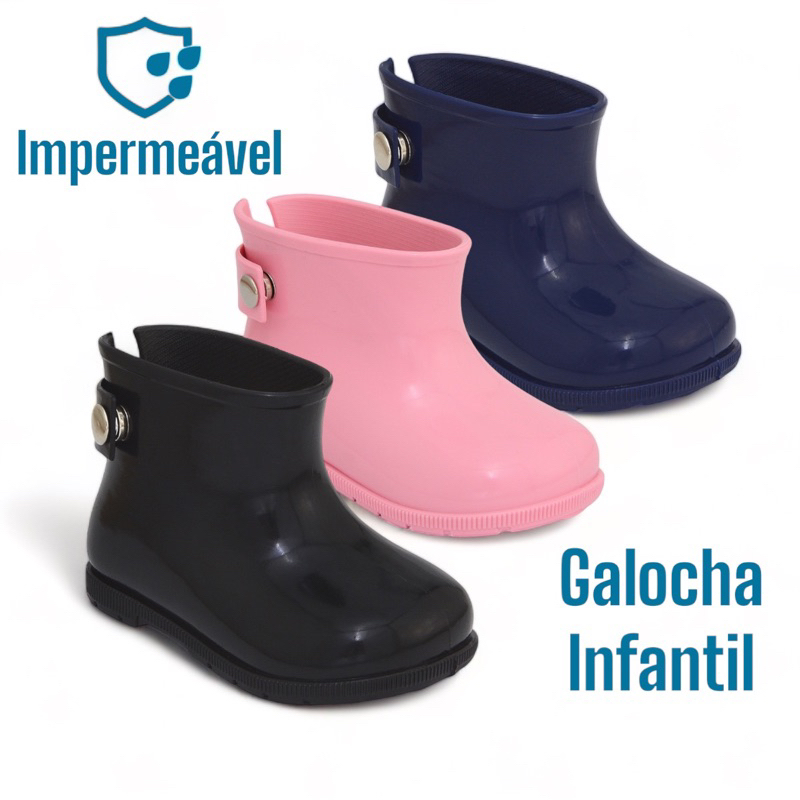 Bota Galocha Infantil Impermeavel Cano Baixo Para Chuva em Oferta na Shopee