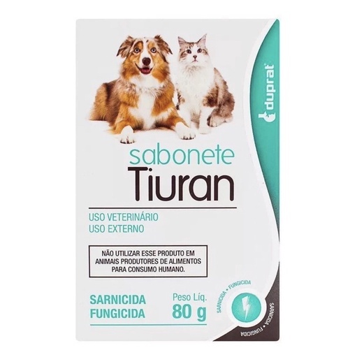 Sabonete Tiuran Sarnicida e Fungicida 80g Para Cães